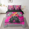 thumbnail image 2 of Castle Fairy Car Flag Twin Bedding Sets,Vintage Geometric Plaid Bedding Comforter Set, 2 of 8