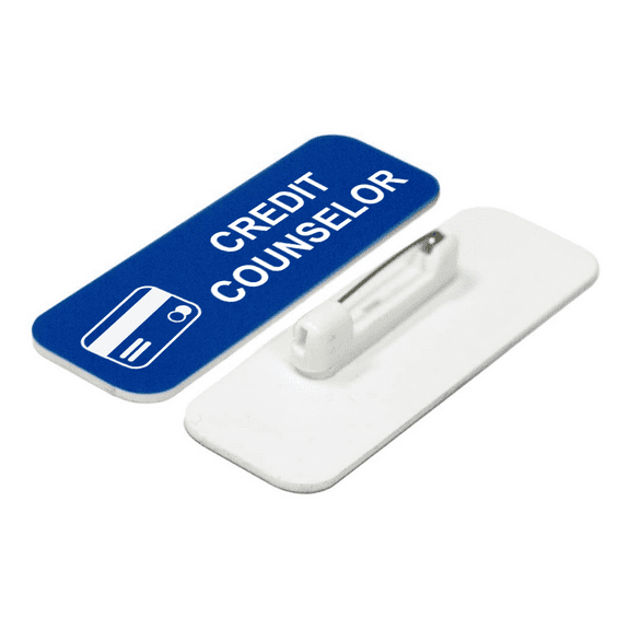 Credit Counselor 1 x 3" Name Tag/Badge, Blue, (3 Pack)