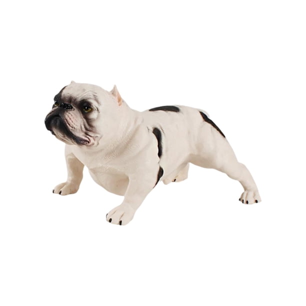 Estatua de perro, figurita de simulación, modelo de adorno para inauguración de la casa, juguete infantil, figura de escritorio Blanco