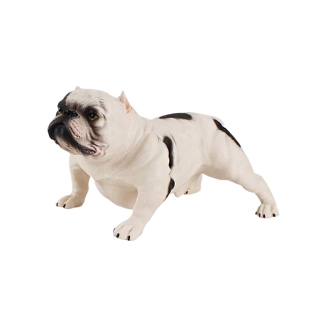 Estatua de perro, figura de cachorro, escultura, regalo, decoración de escritorio, realista. Blanco