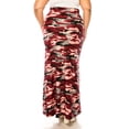 thumbnail image 4 of Women's Plus Size Printed High Waisted A-Line Maxi Skirt with Foldable Waistband - Relax, 4 of 7