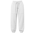 thumbnail image 3 of HomeDM Joggers for Women with Pockets Drawstring Loose Fit Sweatpants White Lounge Pants for Workout Running Size 2XL, 3 of 5