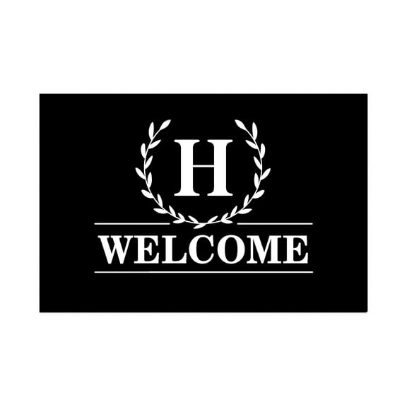 Personalization Mall Laurel Wreath Personalized Letter Doormat, 18" x 27"