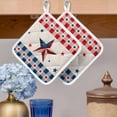 thumbnail image 2 of 4th of July Country Star Pot Holders for Kitchen Heatproof Potholder, 5 Pack Independence Day Patriotic Red Blue Plaid Hot Pads Multipurpose Oven Pads Cloth Potholders Trivet for Cooking Baking, 2 of 8