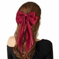 thumbnail image 2 of YOTMKGDO Hair Bows, Hair Ribbon Fashion Women Hairpin Clip Ribbon Retro Hair Hairclip Satin Bow Bowknot Headband, Wine, 2 of 2