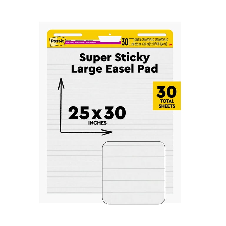 Super Sticky Lined Easel Pad, White, 25 x 30 Inches photo 1