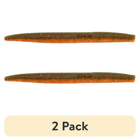 (2 pack) Berkley PowerBait® MaxScent The General Fishing Bait Watermelon Copper/Orange w/Red 5in | 13cm Soft Stick Bait with Irresistible Scent & Flavor Classic Stick Bait Action Deadly Bass Fishing Bait