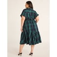 thumbnail image 2 of Free Assembly Women’s and Women's Plus Cotton Ruffle Midi Dress with Short Sleeves, Sizes XS-4X, 2 of 4