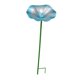 thumbnail image 5 of Baño para pájaros, comedero para pájaros de pie con forma de flor, decoración metálica decorativa, comedero para pájaros para jardín, patio, césped, azul, 5 of 8