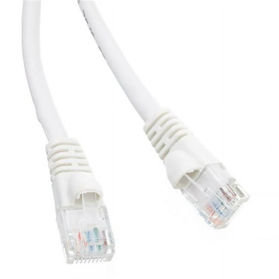Cat5e White Ethernet Patch Cable, Snagless & Molded Boot - 5 ft.