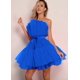 thumbnail image 1 of Vestido de malla elegante con lazo, minifalda, vestido de noche, vestidos cortos, vestido elegante, 1 of 6