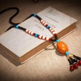 thumbnail image 5 of Collar de cadena Yuyangstore Boho con colgante de vidrio tribal gitano multicolor Amarillo, 5 of 5