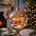 thumbnail image 4 of Clear Acrylic Christmas Snow Globe Ornament, 2D House Scene Ball Pendant for Holiday Tree Decor., 4 of 6
