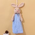 thumbnail image 3 of Sunsanly Hand Bath Towel Kitchen Towels Dish Cloth Soft Microfiber Coral Velvet Fleece Child Hand Towel - Hanging Loop - Machine Wash Ultra Absorbent Fast Drying(Cartoon Rabbit), 3 of 8