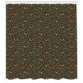 thumbnail image 3 of Christmas Shower Curtain, Winter Floral Themed Jolly Xmas Inspired Figures as Mistletoes Pine Branches, Fabric Bathroom Set with Hooks, 69W X 84L Inches Extra Long, Multicolor, by Ambesonne, 3 of 3
