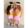 thumbnail image 3 of StylesILove Kids Girl Best Friend Twins Sleeveless Tassel T-shirt Dress With Bow Headband (110/2-3 Years, Pink Right Heart), 3 of 4