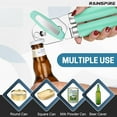 thumbnail image 3 of HUGFEGWE Can Opener Manual Handheld Strong Manual Can Opener Smooth Edge Cut, Can Opener Heavy Duty, Comfortable Soft Handle, Built-in Bottle Opener (Mint Green) AZ824-28555, 3 of 6