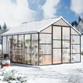 thumbnail image 2 of NETAJE 8'x16' Polycarbonate Greenhouse, Large Aluminum Walk-in Green House for Backyard, 2 of 7