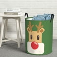thumbnail image 1 of YFYANG Waterproof Laundry Hamper, Cartoon Christmas Moose Laundry Basket Oxford Fabric with Handle Foldable, M, 1 of 8