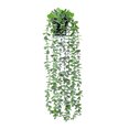 thumbnail image 1 of Inteprter Bonsái de plantas artificiales, decoración de hojas falsas para el hogar, hermosa simulación en maceta, interior para pared de jardín, fiesta Decoración Eucalipto Inteprter HA084198-01, 1 of 6