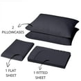 thumbnail image 5 of 4 Piece Bed Sheet Sets of Brushed Microfiber Sheets - Soft & Durable Fits Upto 15" Deep Pocket (Full, Dark Grey), 5 of 6