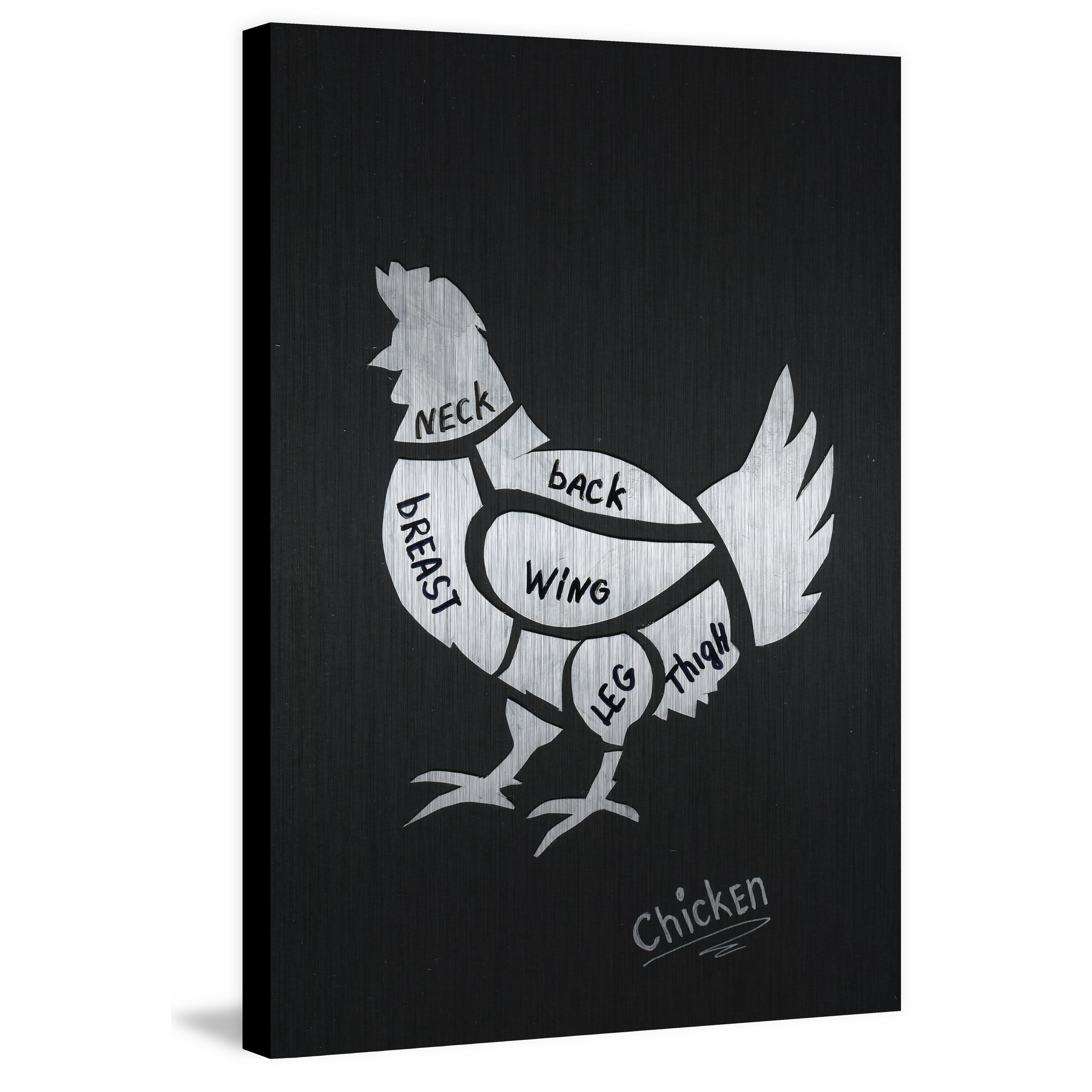 "Chicken Formation" Painting Print on Brushed Aluminum