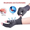 thumbnail image 2 of 1 par de guantes de compresión sin dedos para artritis, soporte para muñeca para osteoartritis reumatoide, alivia el dolor de manos (talla S, gris), 2 of 4