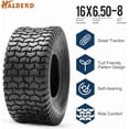 thumbnail image 2 of 2PCS 16x6.50-8 Lawn & Garden Mower Tires Turf Friendly, 16x6.5-8 Great Traction for Garden Tractors, Walk-behind Mowers, Turf Maintenance Vehicles, Golf Carts, Snowblowers, Utility Vehicles, 2 of 10