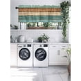 thumbnail image 7 of Farmhouse Rustic Wood Texture Kitchen Valances for Windows Teal Brown Valance Curtains&nbsp; for Kitchen /Living Room/Bedroom/ Bathroom Decor, 54"x18 " ,Rod Pocket 1 Panel,, 7 of 7