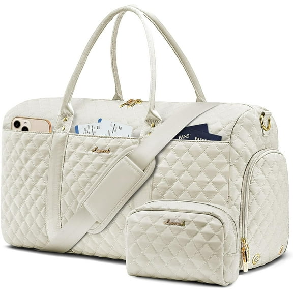 Travel Duffle Bag,Carry on Overnight Bag with Shoe Compartment,Weekender Bags for Women with Toiletry Bag,Gym Duffel Bag with Wet Pocket,Hospital Bags for Labor and Delivery