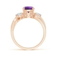 thumbnail image 2 of ANGARA Natural 1.15 ct Amethyst and Diamond Twisted Vine Ring in 14K Rose Gold for Women (Size-7mm) | February Birthstone, Birthday, Anniversary, Jewelry Gift for Women | Natural Amethyst Ring, 2 of 9