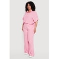 thumbnail image 2 of Women's Plus Size High Waisted Seersucker Wide Leg Pants, 2 of 4