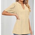 thumbnail image 3 of Womens Summer Tops, V Neck Ruffle Sleeve Blouses, Short Sleeve Casual Tops T-shirts, 3 of 4