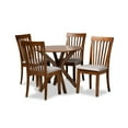 thumbnail image 2 of Baxton Studio Lore Modern and Contemporary Grey Fabric Upholstered and Walnut Brown Finished Wood 5-Piece Dining Set, 2 of 7