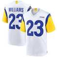 thumbnail image 1 of Los Angeles Rams Kyren Williams Men's White Embroidered Commemorative Jersey-M, 1 of 2