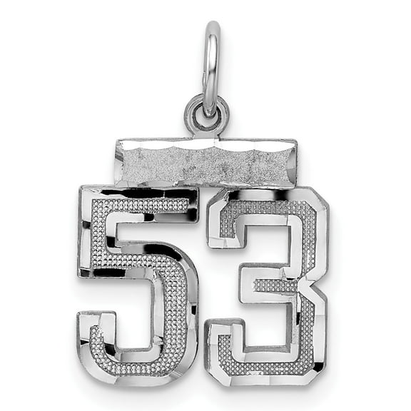 White Sterling Silver Charm Pendant 53 Diamond-Cut 20 mm 14