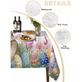 thumbnail image 5 of Spring Easter Bunny Suqare Tablecloth - 54 x 54 Inch, Pink Plaid Tulip Botanical Eggs Waterproof & StainResistant Tablecloth, Washable Oil-proof Table Cover for Dining/Party/Wedding/Camping/Buffet, 5 of 9