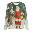 thumbnail image 4 of Women's Christmas Sweatshirts Crew Neck Pullover Sweater Blouses Xmas Santa Claus Print Blouses Tops Long Sleeve Sweater Shirts Merry Christmas Fall Casual Trendy Sweatshirt Pullover Tops, 4 of 5