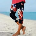 thumbnail image 2 of HEILAU Indenpendence Day Capri Leggings for Women 4Th Of July Pants American Flag Print Gym High Waist Knee Length Patriotic Dry Athletic Workout Summer Capris, 2 of 5