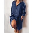 thumbnail image 4 of RWJDXD WUJS Automne Nouvelle Chemise Longue pour Femmes en Coton Lin Cardigan à Manches Longues Chemise à Boutons Multiples, 4 of 7
