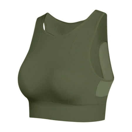 

qucoqpe Sports Bras for Women Seamless Wirefree Padded Sports Bra Plus Size Busted Yoga Running Breathable Crop Tops Quick Drying Sports Bralette with Removable Pads