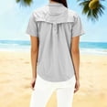 thumbnail image 5 of HongQid Womens Button Down Shirts Short Sleeve Collared Button Up Casual Blouses Loose Tops with Two Pocket, 5 of 7