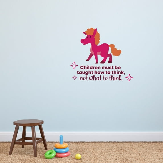 Children Pony Animal Life Quote Cartoon Quotes Decors Wall Sticker Art Design Decal for Girls Boys Kids Room Bedroom Nursery Kindergarten Home Decor Stickers Wall Art Vinyl Decoration (30x30 inch)