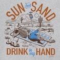 thumbnail image 3 of Sun and Sand Drink in My Hand T-Shirt But its a Dry Heat Funny Skeleton Desert Summer Beach Vacation Women's Tee, 3 of 7