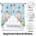 thumbnail image 3 of Easter Swag Curtains Spring Colorful Easter Eggs Bunny Butterfly Blue Swag Valances for Kitchen Windows, Window Treatment Topper Curtains for Living Room Bedroom Bathroom, 36" W x 36" L, 3 of 9