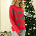 thumbnail image 2 of zaveiop Christmas Tree Sweaters for Women Cute Fuzzy Funny Wintertime and Holiday Parties Knitted Pullover Sweater (Red, XL), 2 of 7