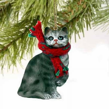 Conversation Concepts Silver Shorthaired Tabby Cat Christmas Ornament