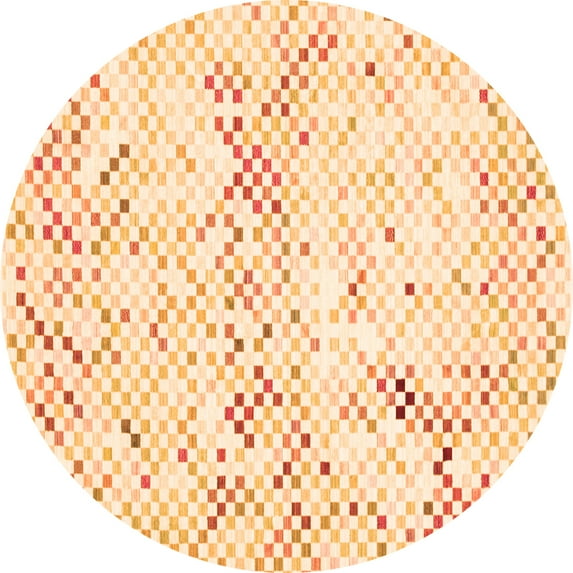 Ahgly Company Indoor Round Abstract Orange Contemporary Area Rugs, 5' Round