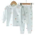 thumbnail image 5 of Ccpelsie Toddler Boy Girl Fall Winter Clothes Lounge Set Cute Casual Long Sleeve T-Shirt and Pants Set Light Blue,4-5 Years, 5 of 5