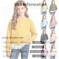 thumbnail image 3 of Abcomgle Kids Long Sleeve Shirt Girls Crewneck Fall T-Shirts for Girls Ruffle Lace Hem Ribbed Girls Tops Cute Bow Girls Blouses, 3 of 5